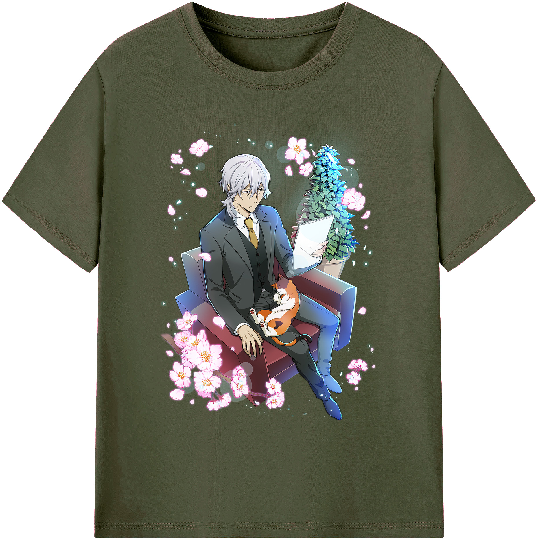 （画像用） 文豪ストレイドッグス Bungo Stray Dogs 綿100％ メンズ半袖Tシャツ｜肌触りやわらか＆通気性